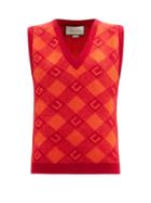 Matchesfashion.com Gucci - Logo-jacquard Wool-blend Sleeveless Sweater - Womens - Orange Multi