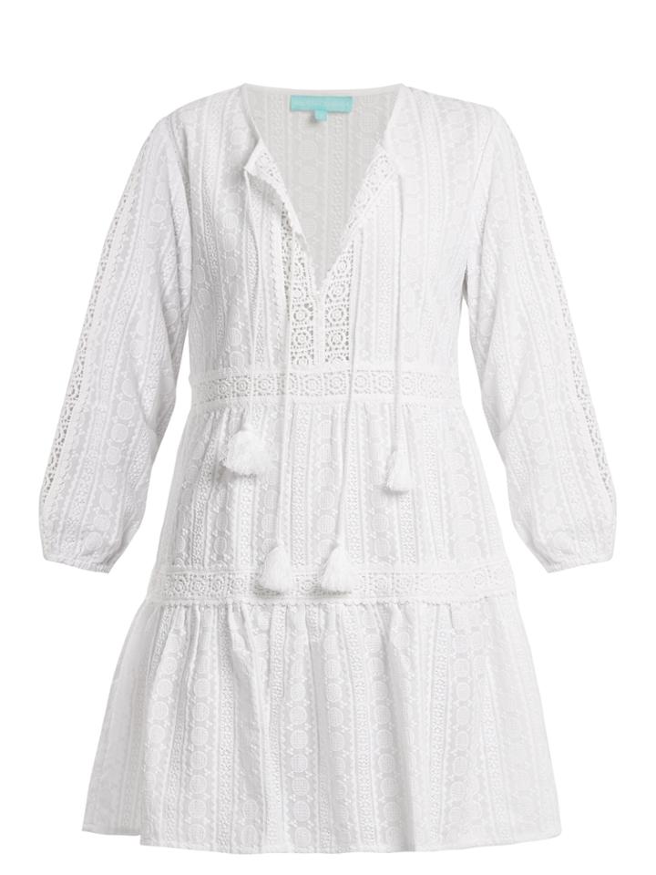 Melissa Odabash Reid V-neck Embroidered Cotton Dress