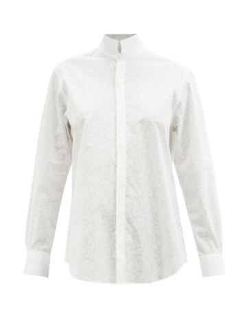 Bourrienne Paris X - Amazone Floral Cotton-voile Shirt - Womens - White
