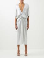 Dodo Bar Or - Kimel Plunge-neck Knotted Sequinned Jersey Dress - Womens - Champagne