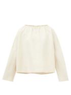 Totme - Gathered Linen-blend Blouse - Womens - Beige