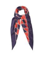 Matchesfashion.com Gucci - Rhombus Print Silk Scarf - Womens - Navy Multi