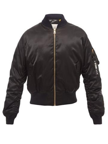 7 Moncler Fragment Hiroshi Fujiwara - Rassos Satin Bomber Jacket - Mens - Black