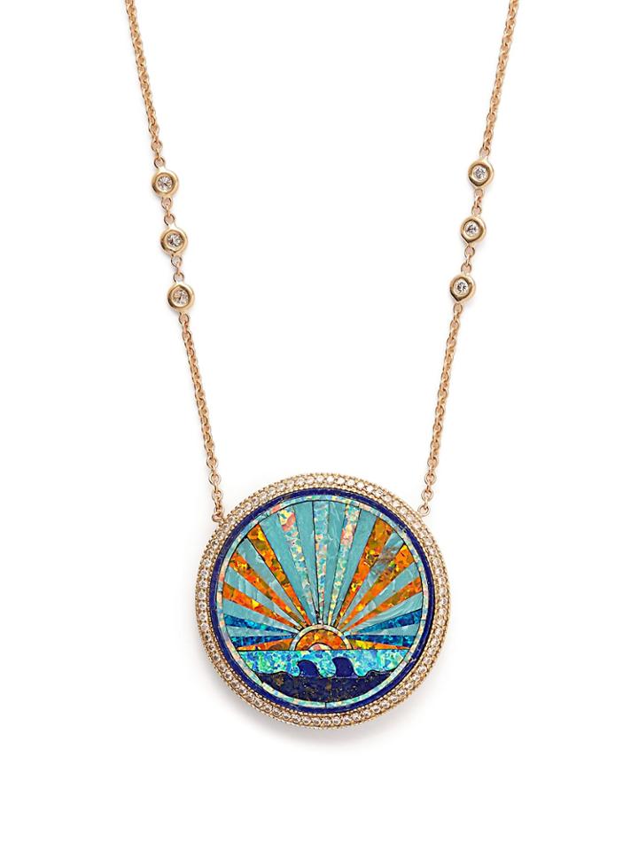 Jacquie Aiche Sunset Pendant Diamond Necklace