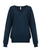 Matchesfashion.com Extreme Cashmere - N&deg;89 Be Nice Oversized Cashmere Blend Sweater - Womens - Navy