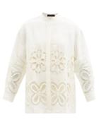Biyan - Soula Embroidered-lace Linen Shirt - Womens - White