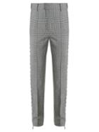 Off-white Prince Of Wales Check Wool Straight-leg Trousers