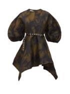 Matchesfashion.com Marques'almeida - Asymmetrical Belted Mini Dress - Womens - Khaki