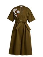 Osman Fleur Floral-embroidered Cotton-twill Coat