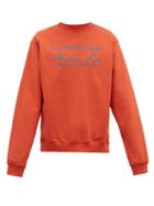 Matchesfashion.com Martine Rose - Logo Embroidered Cotton Sweatshirt - Mens - Orange