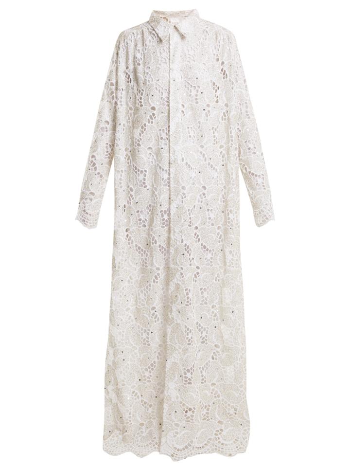 Ashish Embroidered Lace Cotton Maxi Dress