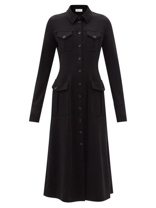 Sportmax - Orense Wool-jersey Shirt Dress - Womens - Black