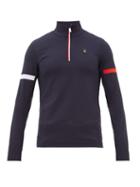 Matchesfashion.com Toni Sailer - Miles Striped Quarter Zip Technical Thermal Top - Mens - Navy Multi