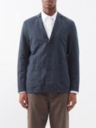 Orlebar Brown - Cere Single-breasted Cotton-blend Blazer - Mens - Dark Grey