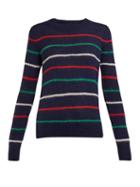 Matchesfashion.com Isabel Marant Toile - Gian Striped Wool Blend Sweater - Womens - Navy Multi