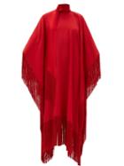 Matchesfashion.com Taller Marmo - Mrs. Ross Fringed Crepe Kaftan - Womens - Red