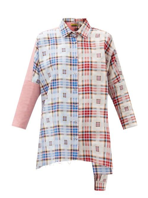 Matchesfashion.com Marques'almeida - Upcycled Checked Cotton Shirt - Womens - Multi