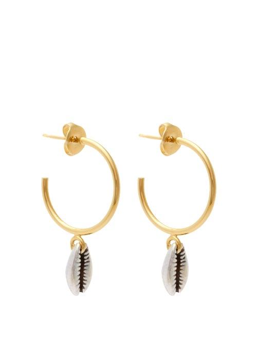 Matchesfashion.com Isabel Marant - Shell Drop Hoop Earrings - Womens - Silver