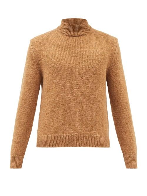 Tom Ford - High-neck Cashmere-blend Roll-neck Sweater - Mens - Beige