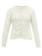 Matchesfashion.com Brock Collection - Pointelle Cable Knit Wool Blend Sweater - Womens - Ivory