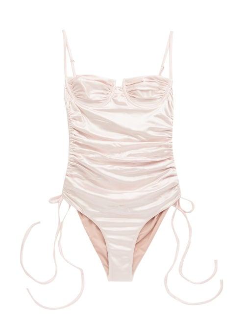 Matchesfashion.com Isa Boulder - Nina Underwired Ruched Swimsuit - Womens - Light Pink