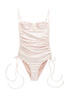 Matchesfashion.com Isa Boulder - Nina Underwired Ruched Swimsuit - Womens - Light Pink
