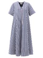 Matchesfashion.com Lee Mathews - Bessie A-line Gingham Cotton Dress - Womens - Blue White