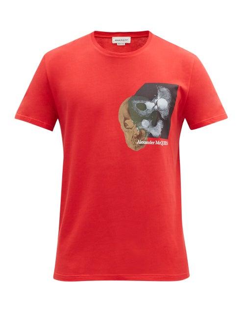 Matchesfashion.com Alexander Mcqueen - Skull-print Cotton-jersey T-shirt - Mens - Red