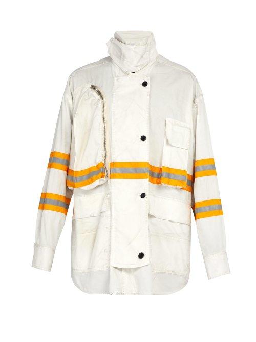 Matchesfashion.com Calvin Klein 205w39nyc - Fireman Reflective Trim Cotton Jacket - Mens - White