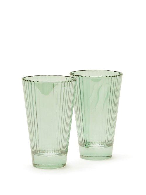 Matchesfashion.com Luisa Beccaria - Set Of Two Isis Water Glasses - Green