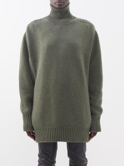 Sa Su Phi - High-neck Armhole Cashmere Sweater - Womens - Khaki