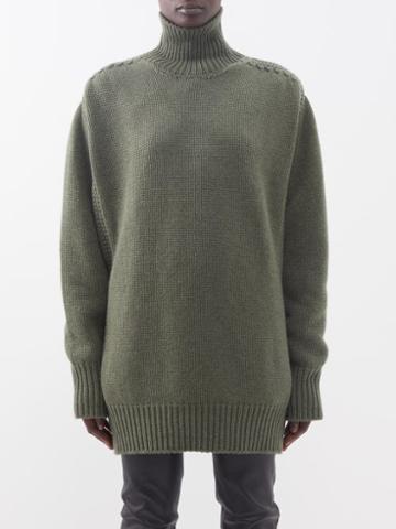 Sa Su Phi - High-neck Armhole Cashmere Sweater - Womens - Khaki
