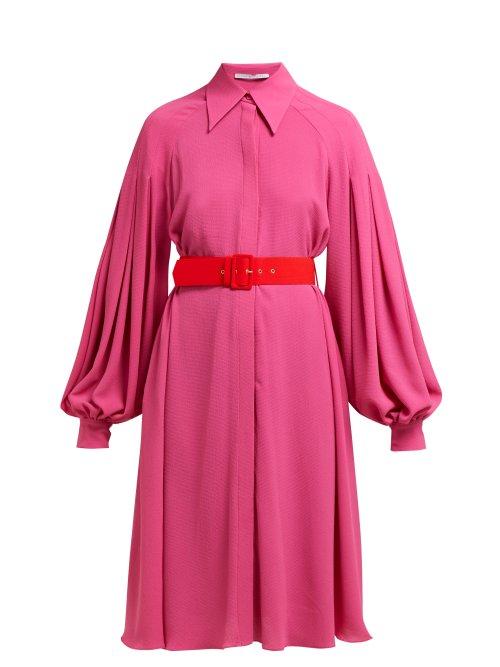 Matchesfashion.com Emilia Wickstead - Clarisse Crepe Balloon Sleeve Dress - Womens - Pink