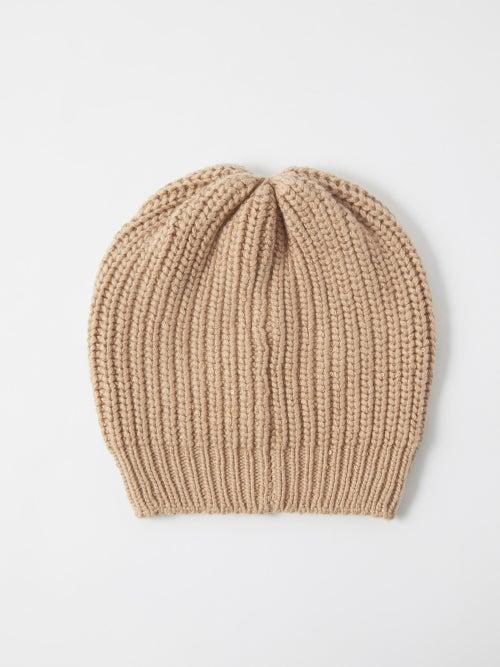 Brunello Cucinelli - Sequinned Cashmere-blend Beanie - Womens - Beige