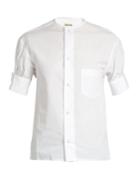 Yohji Yamamoto Regulation Short-sleeved Cotton-poplin Shirt