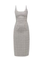 Matchesfashion.com Alessandra Rich - Sequinned Tailored Houndstooth Dress - Womens - Black White