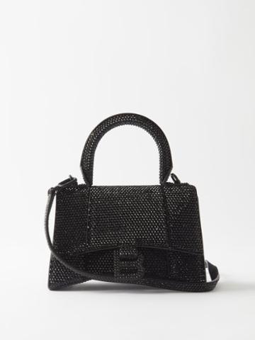 Balenciaga - Hourglass Xs Crystal-embellished Handbag - Womens - Black