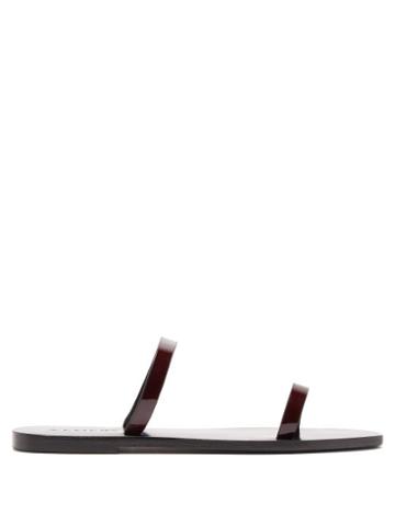 Matchesfashion.com A.emery - Lola Patent-strap Leather Slides - Womens - Burgundy