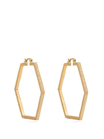 Patcharavipa 18kt Gold And Diamond Hexagon Earrings