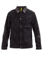 Matchesfashion.com 7 Moncler Fragment - Sal Logo-print Painted Cotton-corduroy Jacket - Mens - Black