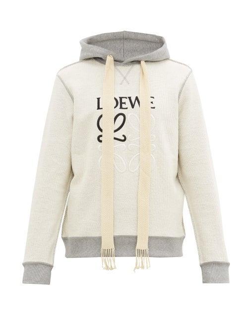 Matchesfashion.com Loewe - Inside-out Anagram-embroidered Hooded Sweatshirt - Mens - Grey