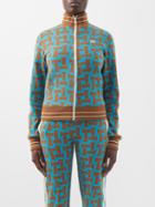 Wales Bonner - Symphony Organic-cotton Track Jacket - Womens - Brown Blue