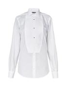 Matchesfashion.com Dolce & Gabbana - Slim-fit Cotton-poplin Tuxedo Shirt - Womens - White Multi