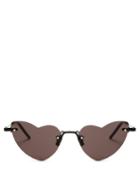 Matchesfashion.com Saint Laurent - Loulou Heart Shaped Acetate Sunglasses - Womens - Black