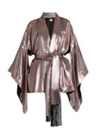 Hillier Bartley Tie-waist Silk-lam Kimono Jacket