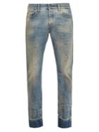 Gucci Stain-effect Tapered-leg Jeans