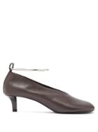 Matchesfashion.com Jil Sander - Ankle Bracelet Leather Pumps - Womens - Dark Brown