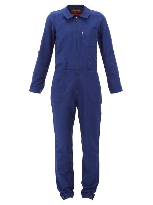 Matchesfashion.com Lafont - Funtaine Cotton Canvas Jumpsuit - Womens - Navy