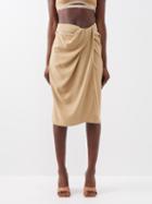 Jacquemus - Bodri Gathered-waist Crepe Skirt - Womens - Beige