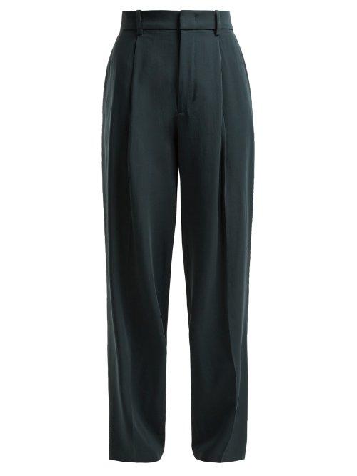 Matchesfashion.com Joseph - Riska Virgin Wool Trousers - Womens - Dark Green